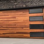 Modern Wooden and Glass Garage Door